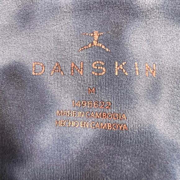 Danskin Now Womens Athletic Leggings Acid Wash Tie Dye Blue Pockets Medium - Picture 6 of 8
